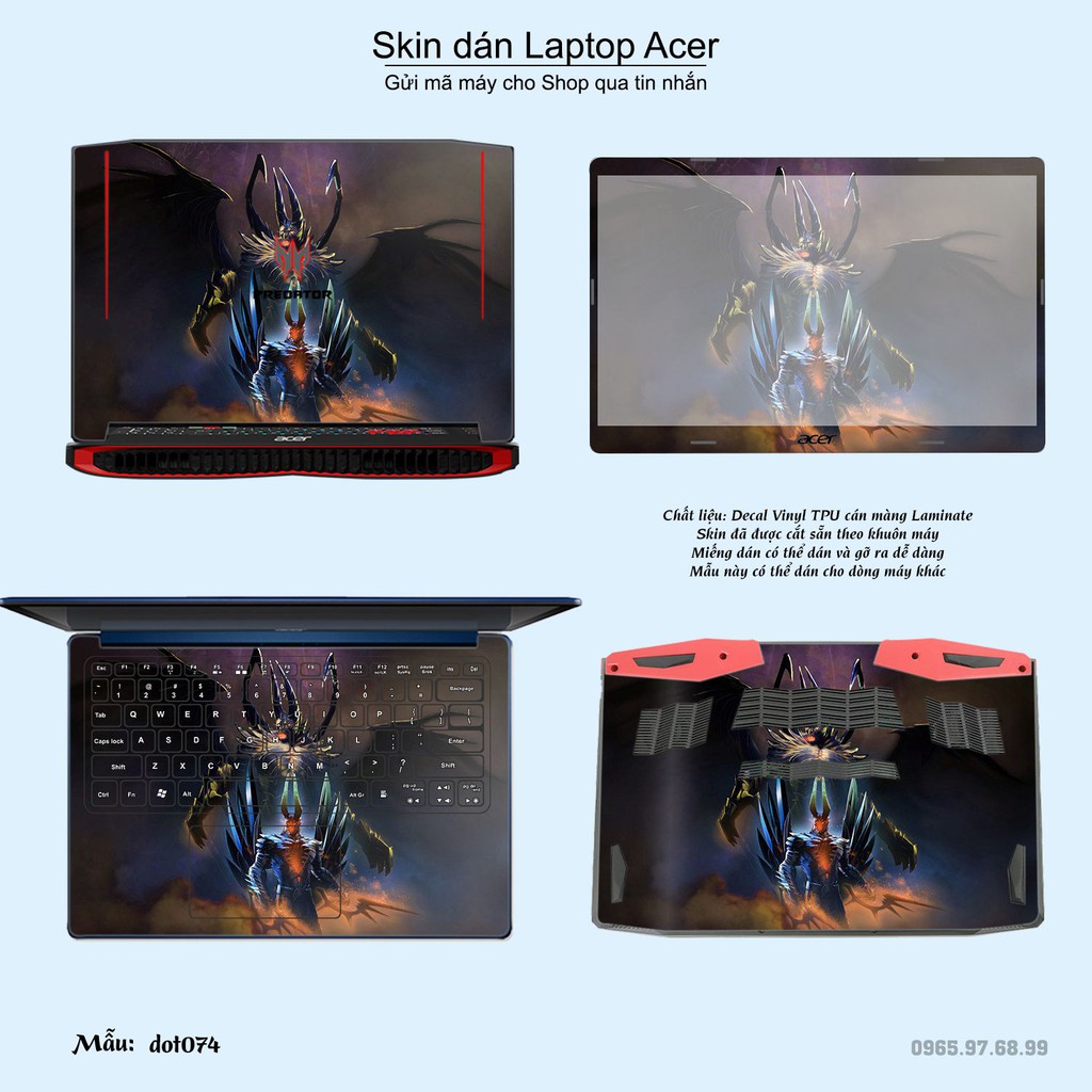 Skin dán Laptop Acer in hình Dota 2 nhiều mẫu 13 (inbox mã máy cho Shop)