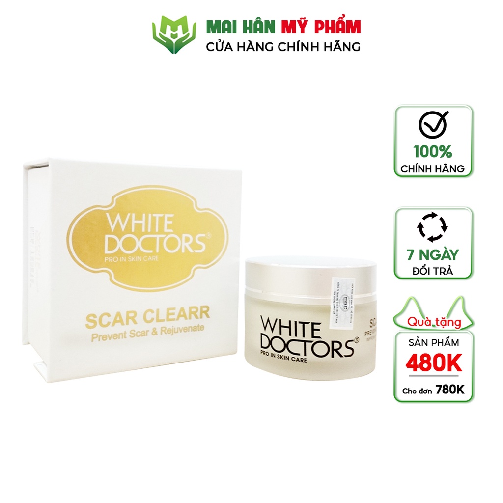 Kem hỗ trợ sẹo rỗ White Doctors Scar Clearr tái tạo tế bào da 40g