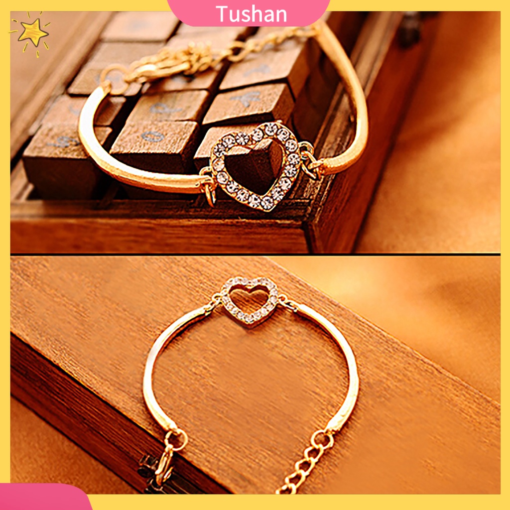 Vòng tay mạ vàng đính đá thời trang cho nữ