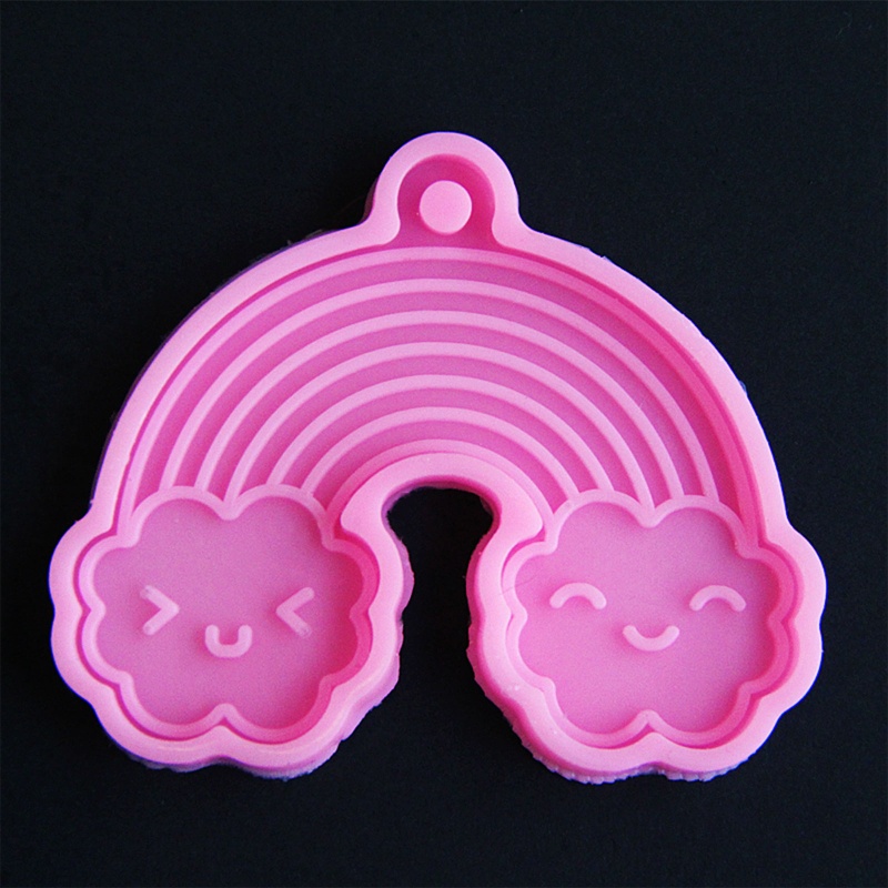 Khuôn Silicone Làm Móc Khóa Resin Hình Đám Mây/Cầu Vồng DIY