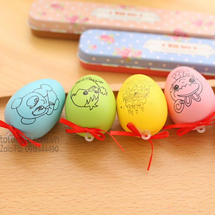 Combo 3 quả trứng kèm bút lông màu cho bé tập tô màu