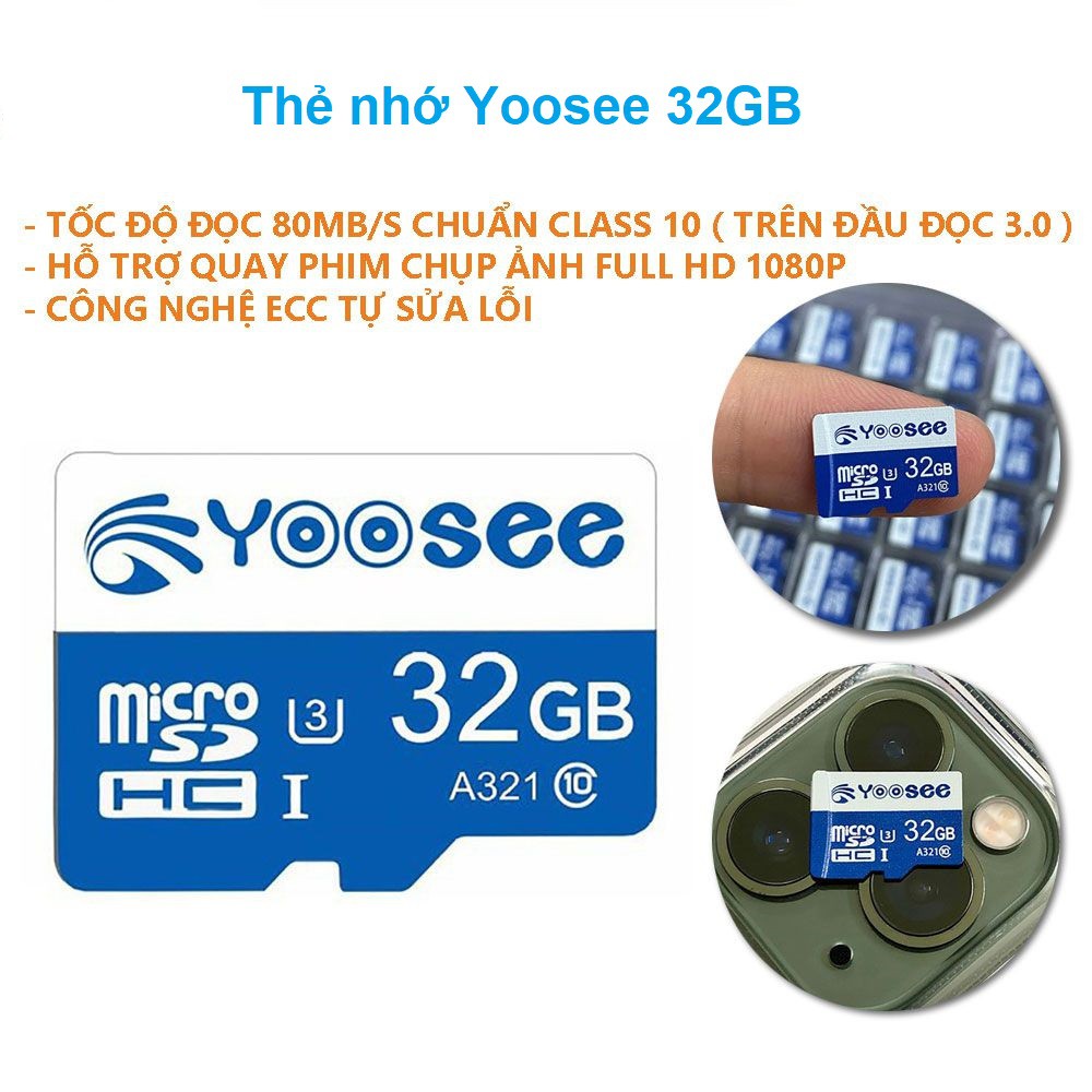 Thẻ nhớ 32GB/64GB/128GB YOOSEE tốc độ cao chuyên dụng cho Camera IP wifi, Smartphone, loa đài.