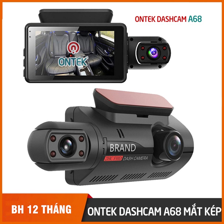 Camera Hành Trình ONTEKCO DASHCAM Ống Kính Kép 3" Ghi Hình DVR 1080P hồng ngoại ban đêm siêu sáng