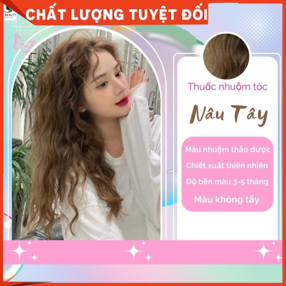 Thuốc nhuộm tóc Nâu tây kèm bộ dụng cụ nhuộm tóc