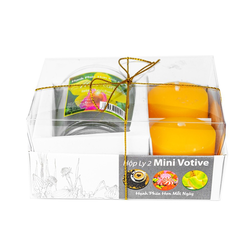 Hộp 2 nến thơm mini votive Miss Candle NQM2097 (Lựa chọn 11 màu)