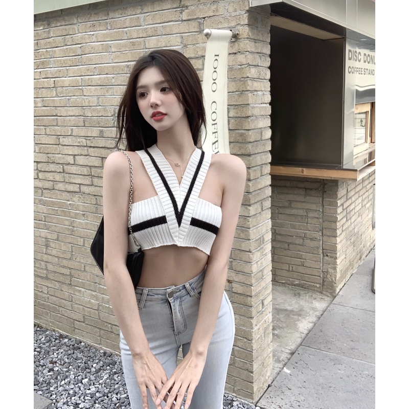 Áo crop top Thời Trang Hàn Quốc Cho Nữ