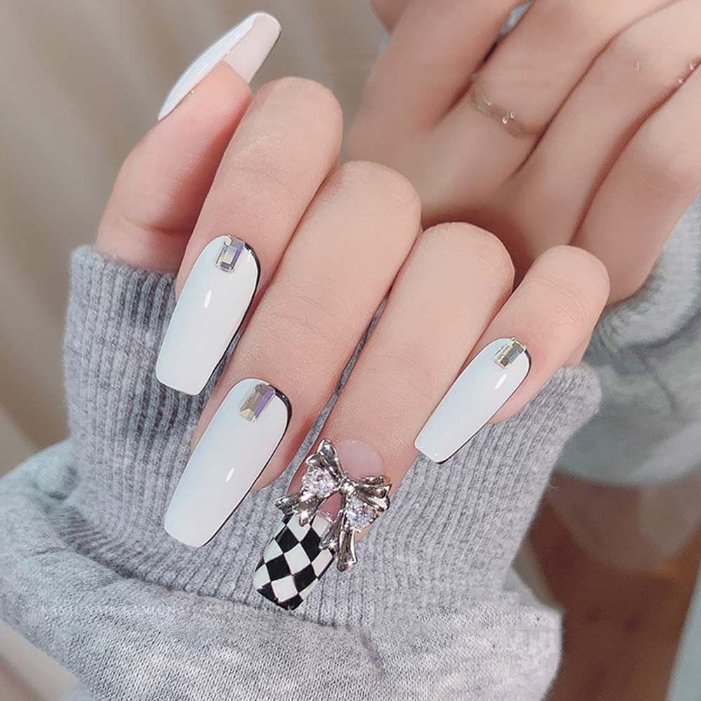 EXPEN Phụ Kiện Trang Trí Móng Tay 3D Hình Nơ Đính Đá Thời Trang Sang Trọng