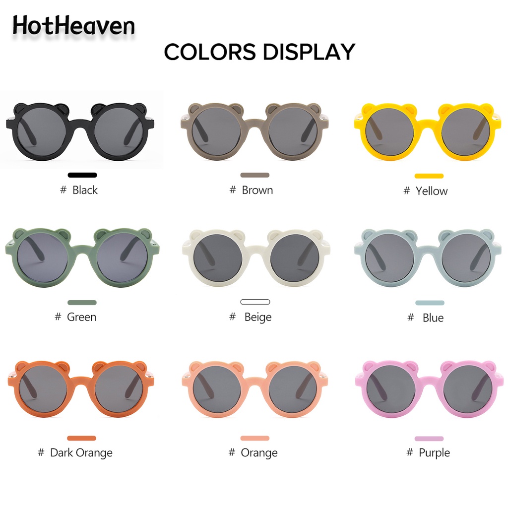 Kính Mát Gọng Hình Gấu Chống Tia UV 9 Màu Dễ Thương Cho Bé