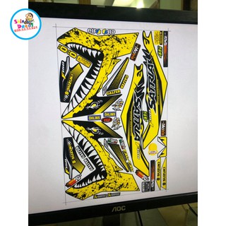 [SHIN DECAL] Tem xe satria fi cá mập dán xe đen