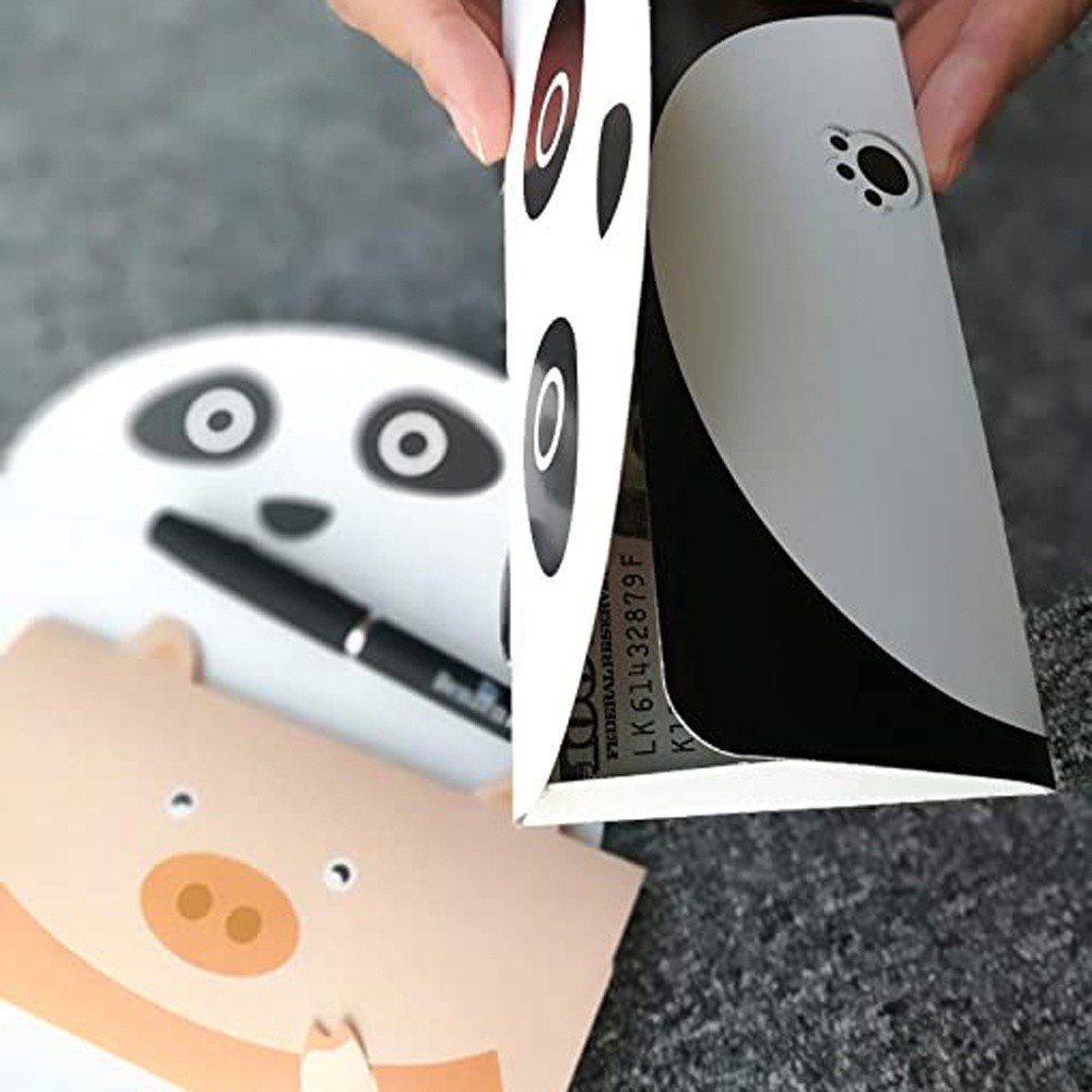 Set 81 Bì Thư Giấy Hình Gấu Trúc Dễ Thương Thẻ