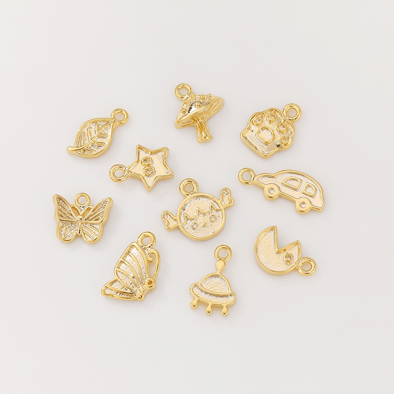 Mặt Dây Chuyền / Vòng Tay / Dây Chuyền Thủ Công diy Bằng Đồng Mạ Vàng 14K Hình Bướm / Ngôi Sao Tinh Tế