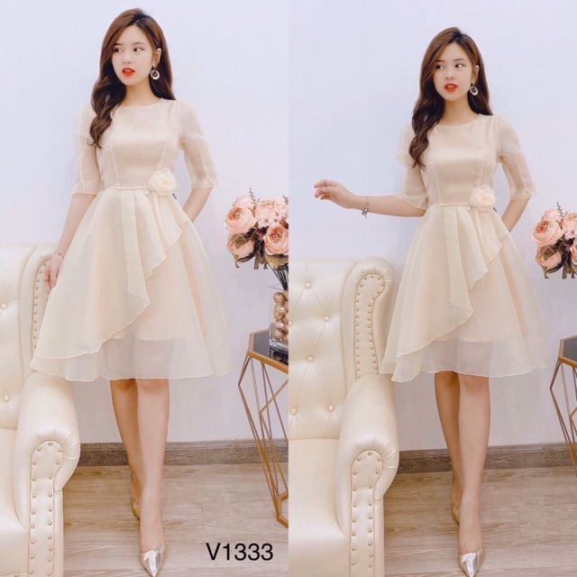 Đầm dạo phố tiểu thơ hoa eo | BigBuy360 - bigbuy360.vn