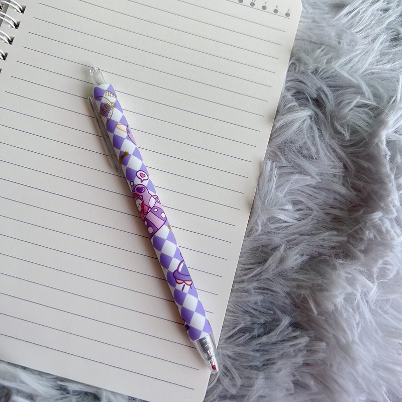 Bộ 6 Bút Mực Đen Dạng Nhấn Hình Chú Gấu Dễ Thương Cho Học Sinh Nữ