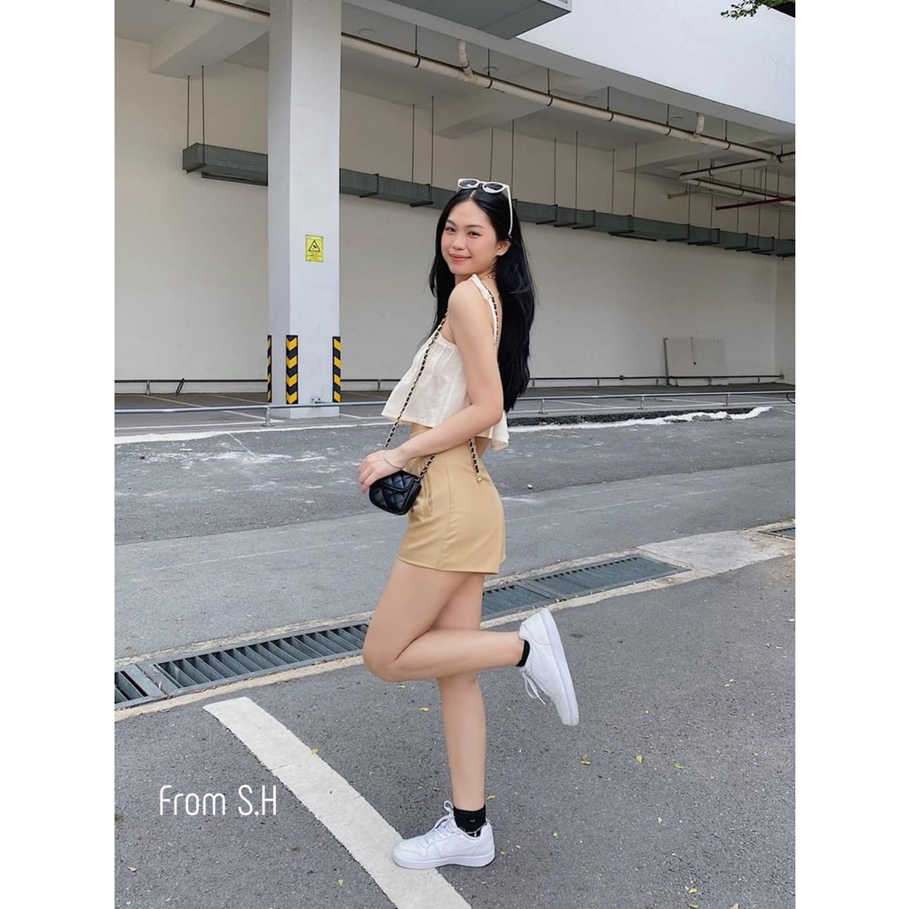 Set áo 2 dây mix quần sooc siêu xinh