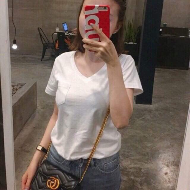 Áo phông cổ tim (kèm ảnh thật )