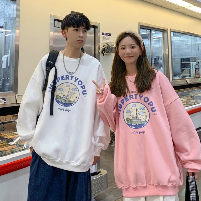 Áo sweater Lông Cừu Mỏng Cổ Tròn Dáng Rộng Thời Trang Thu Đông 2022 Cho Các Cặp Đôi