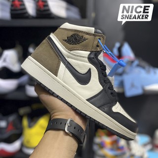 Best quality : Giày sneaker cao cổ Jordan 1 high Dark Mocha White/Black/Mocha .