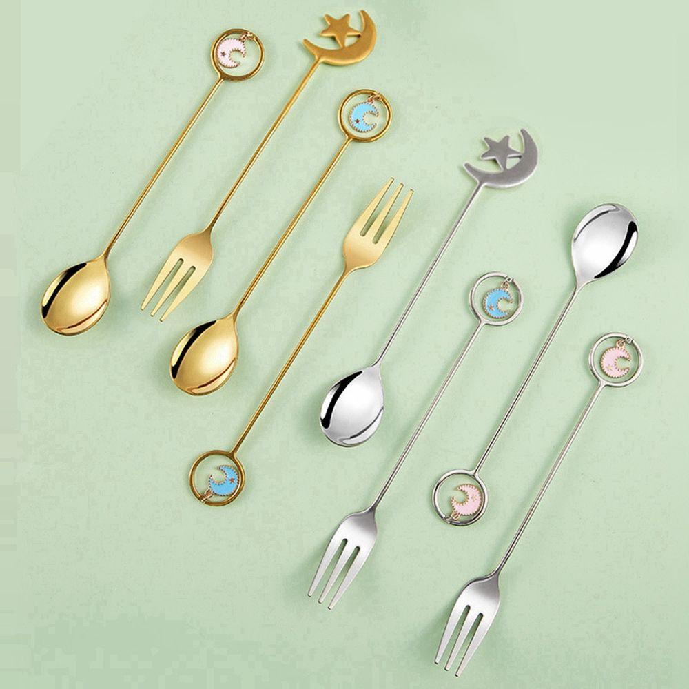 YIYU 1 Muỗng Nĩa Ăn Tráng Miệng Bằng Bạc