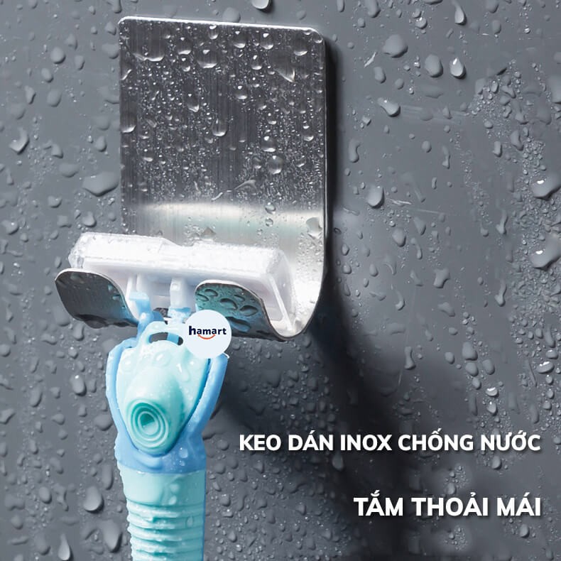 Móc INOX Treo Dao Cạo Râu Móc INOX Treo Đồ Đa Năng 2in1 Dán Tường Tiện Lợi Chất Lượng Cao