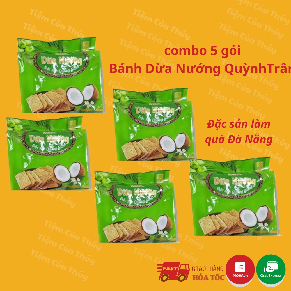 Bánh dừa nướng Quỳnh Trân Đà Nẵng 180gr [combo 5 gói]