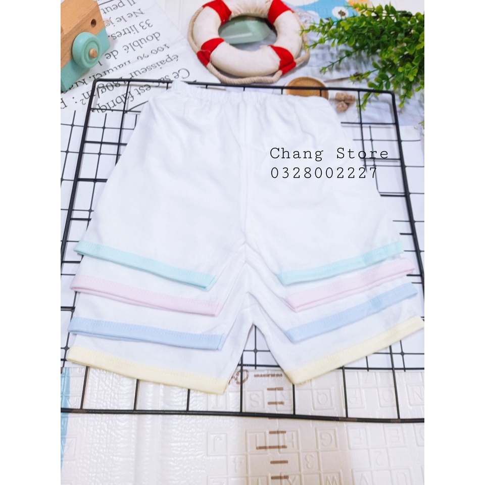 Quần Ngắn Trắng Viền Màu Jou Baby Cho bé Từ 3-8kg