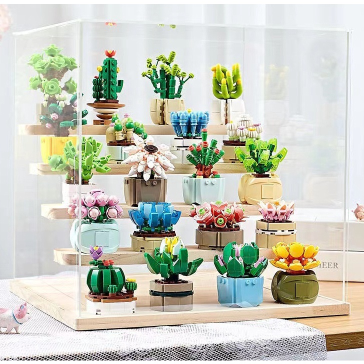 Lego lắp ráp Chậu Sen Đá, Xương rồng.