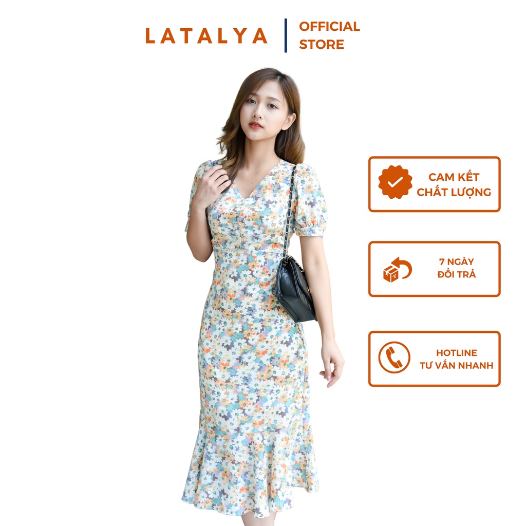 Đầm Hoa Lụa Cao Cấp Dáng Dài Ôm Nhẹ Siêu Đẹp Hot Hit Mới Nhất LV12