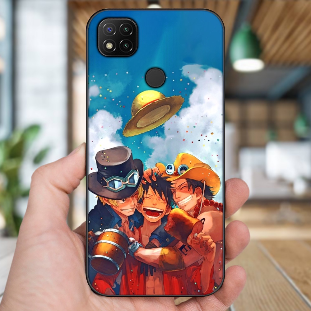 Ốp lưng Xiaomi Redmi 9C viền đen in hình Ace One Piece