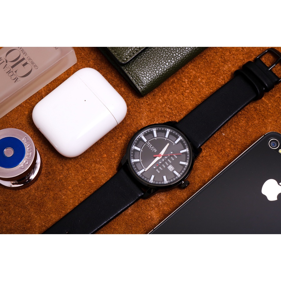 Đồng Hồ Nam JAH-137D Julius Hàn Quốc Dây Da (Đen)