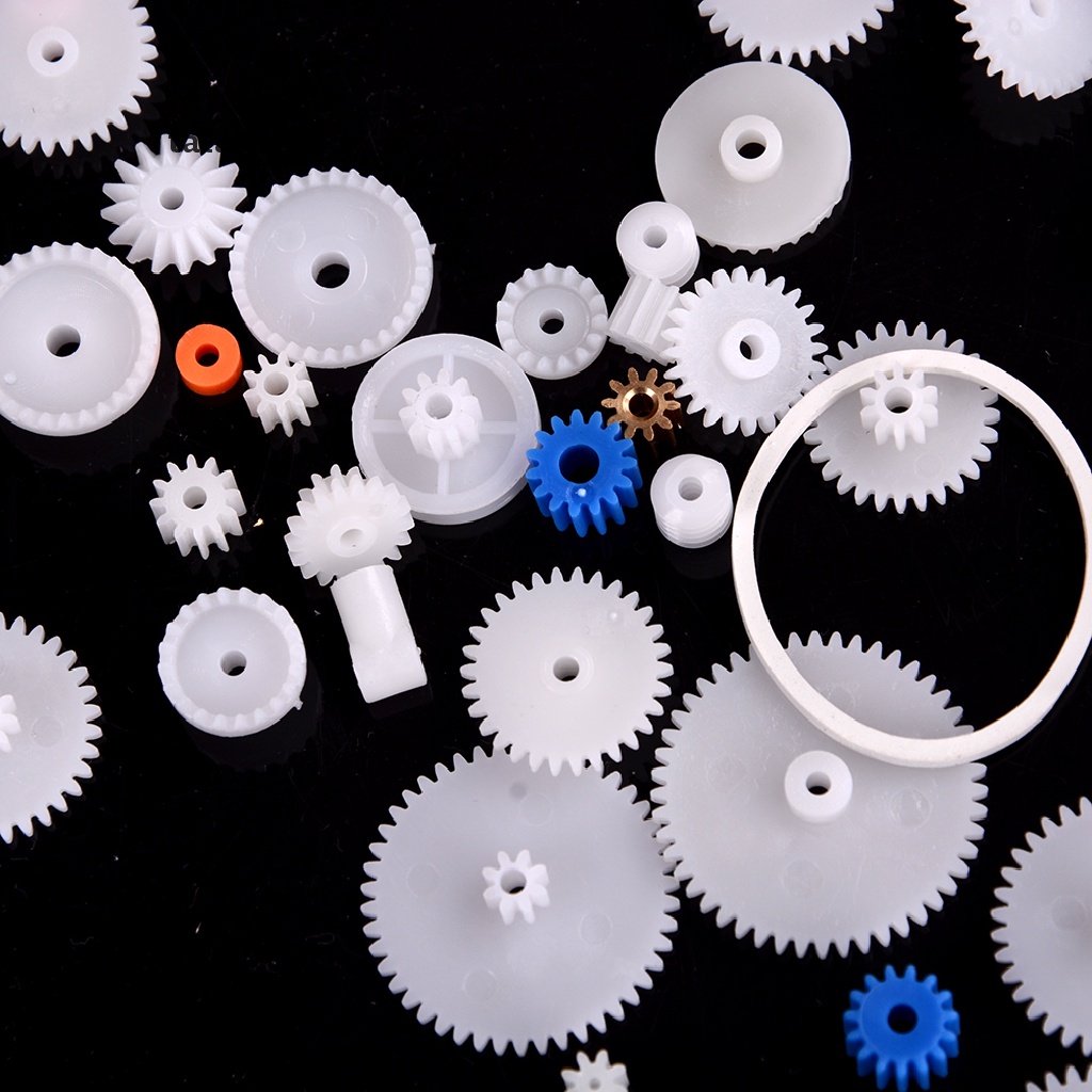 [TAT] 60 pcs Plastic Gear Set DIY Rack Pulley Belt Worm Single Double Gears CVX