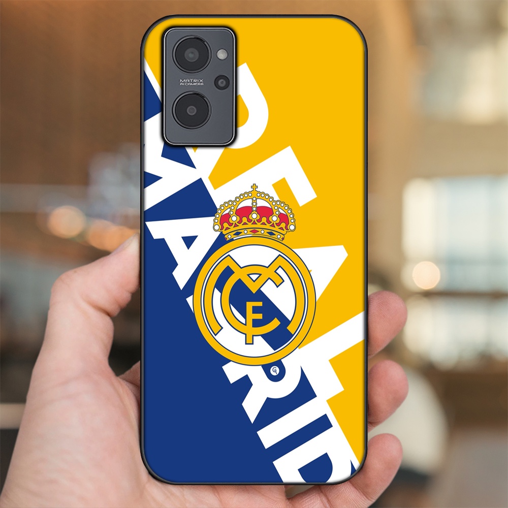 Ốp lưng Realme 9i viền đen in hình Real Madrid