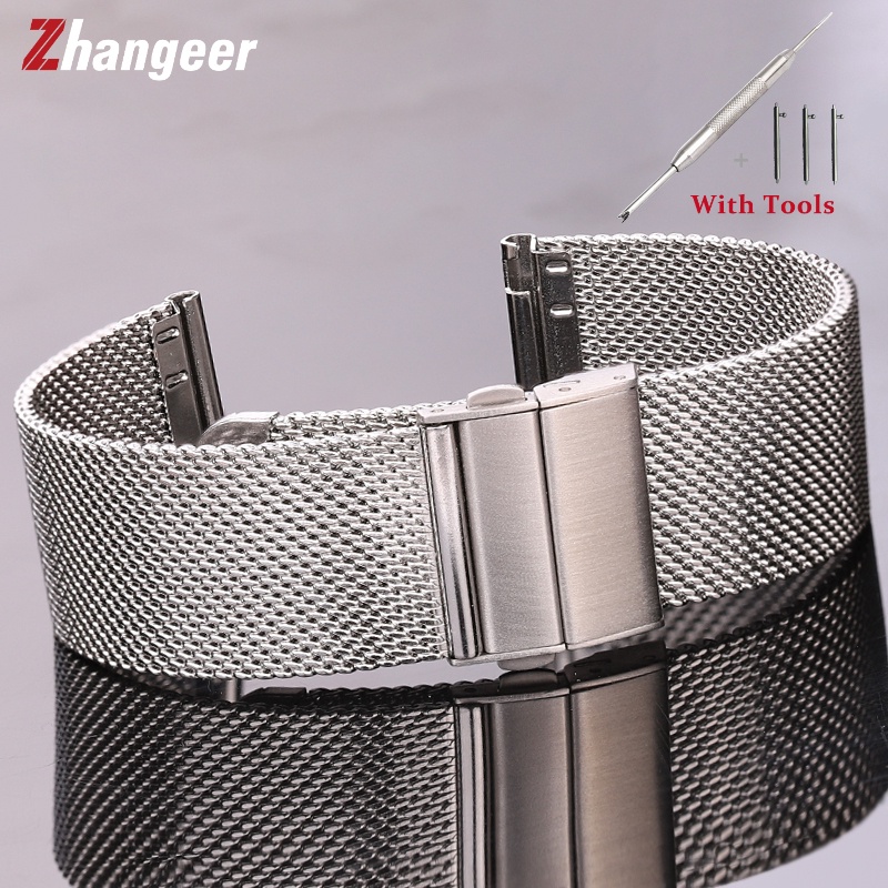 Dây Đeo Đồng Hồ Bằng Lưới Milanese 16mm 18mm 20mm 22mm 24mm