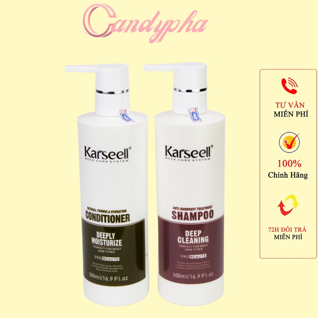 Cặp dầu gội dầu xả collagen KARSEELL ngừa gàu kiểm soát dầu phục hồi tóc siêu mượt 500ml * 2 |Bộ dầu gội dầu xả KARSEELL