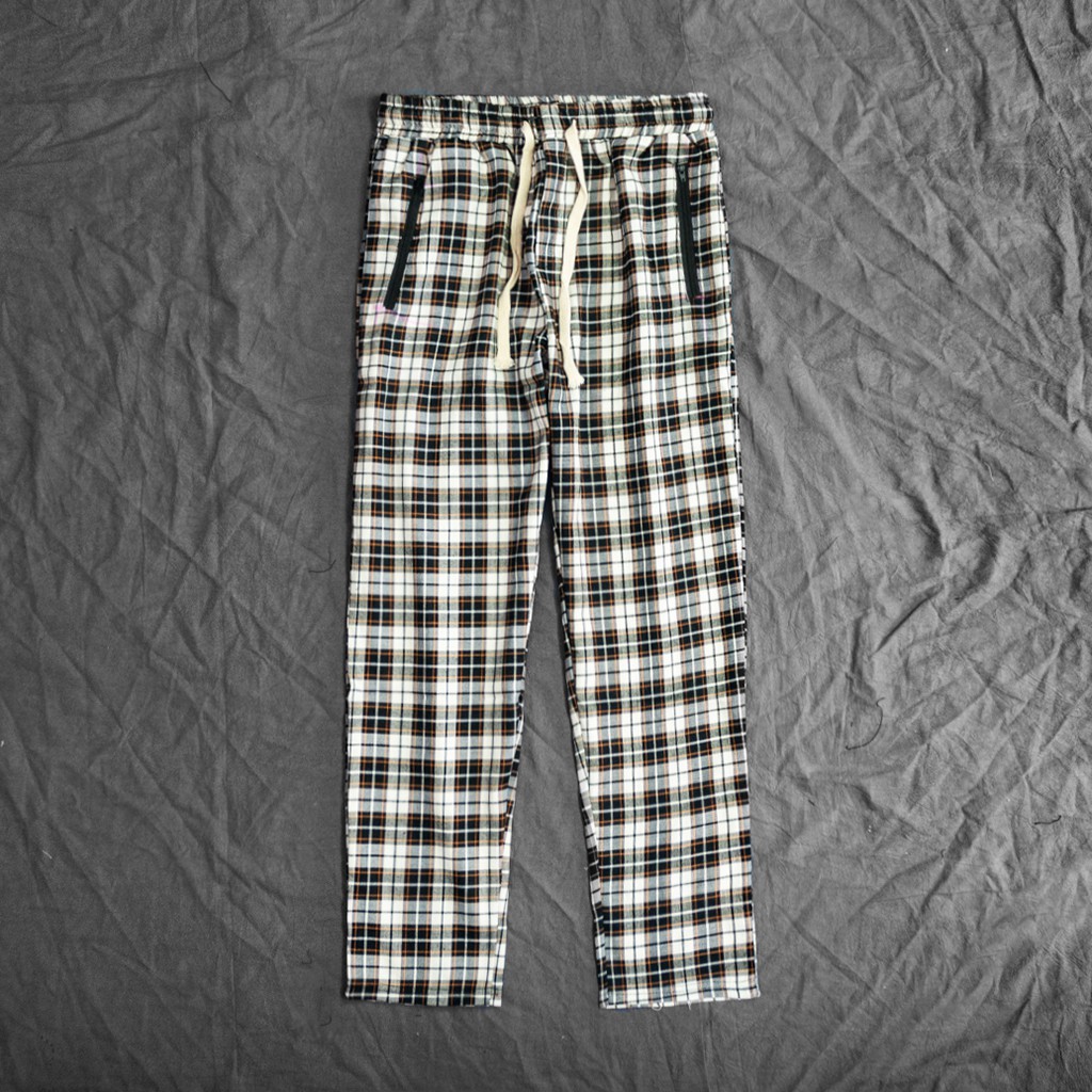 Quần Kẻ Caro Unisex Nam Nữ, Ống Côn, Tôn Dáng, Vải Đẹp