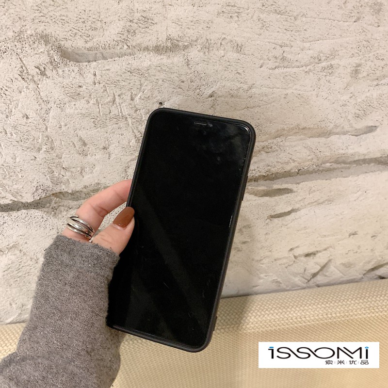 Ốp Điện Thoại Màu Đen Phối Dây Xích Cá Tính Cho Iphone7 12 11pro Max Apple X Xs Xr Mini | BigBuy360 - bigbuy360.vn