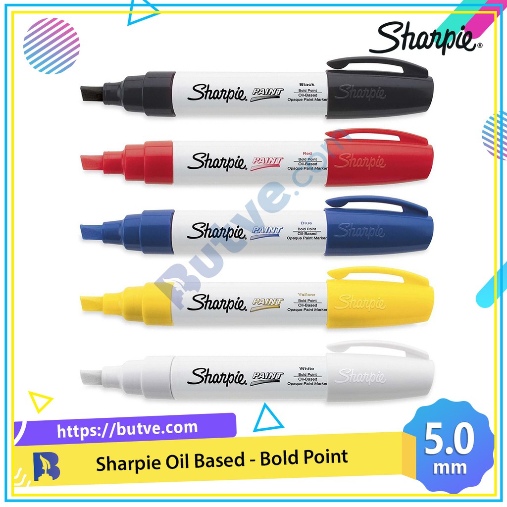 Bút sơn dầu ngòi to vẽ đa chất liệu Sharpie Oil Based Bold Point 5.0mm (Cây lẻ)