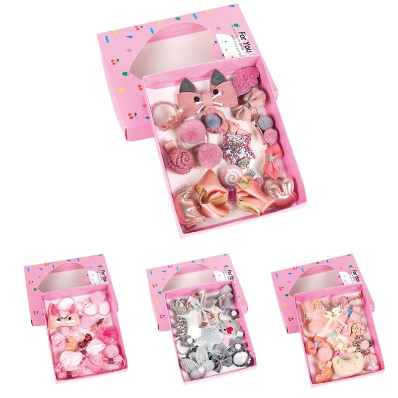 Set 18 Kẹp Tóc Nơ Xinh Xắn Thời Trang Cho Bé Gái