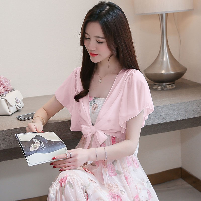 Áo khoác voan thắt nơ nhẹ nhàng - đi làm - đi chơi - dạo phố