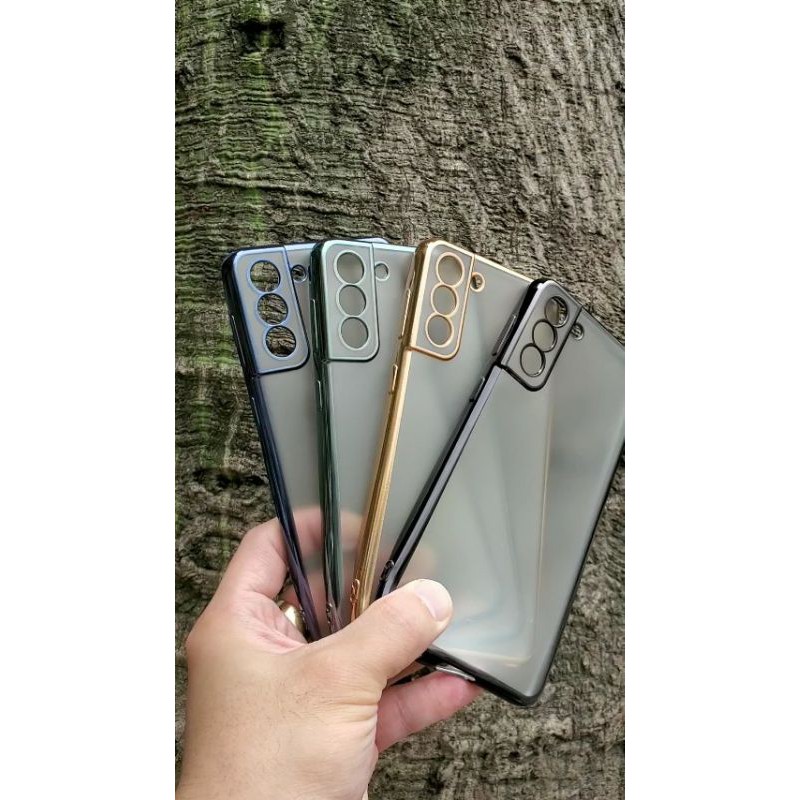 _Ốp lưng Sulada nhám viền màu Samsung  S22, S21, S21 Plus, S21 Ultra chống vân tay siêu đẹp sang trọng