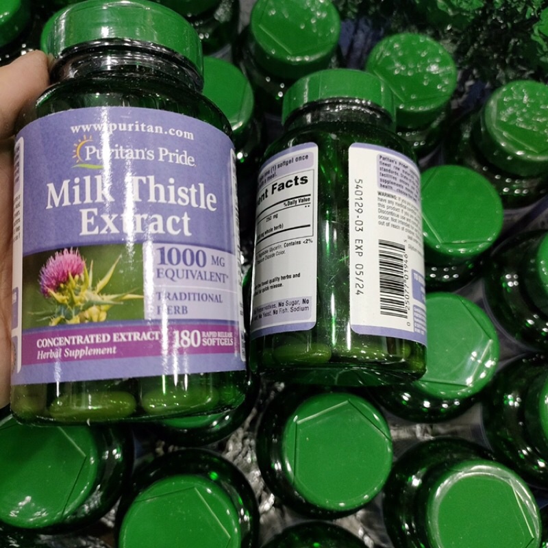 viên uống bổ gan puritan pride’s Milk Thistle 180 viên mỹ