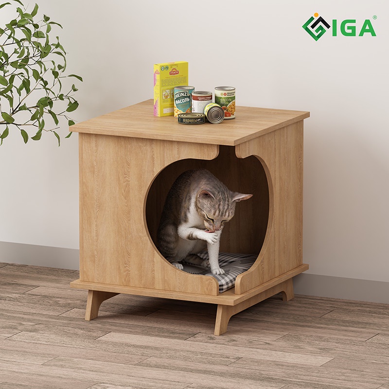 Nhà Cho Mèo IGA- PET Màu Gỗ - GP203