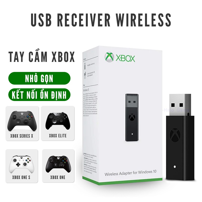 USB Adapter Receiver Wireless không dây cho tay cầm Xbox (Hỗ trợ Windows 10 và 11)