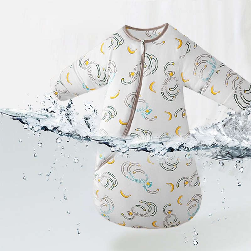 Túi Ngủ Cotton Tay Dài Mềm Mại Giữ Ấm Mùa Thu Đông Có Thể Tháo Rời Cho Bé Sơ Sinh