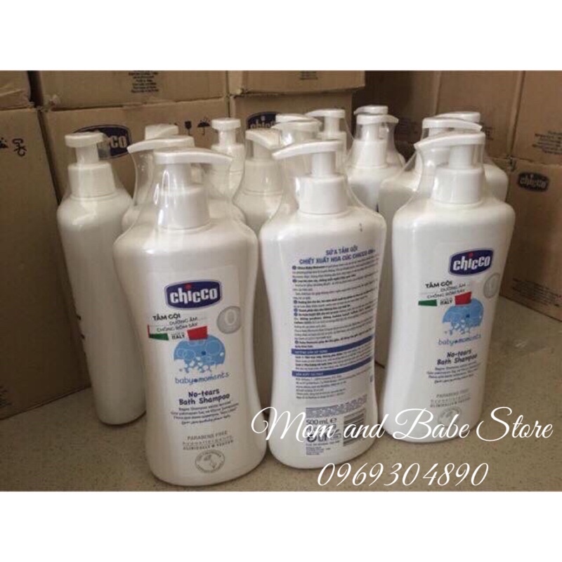 (Có sẵn)Sữa tắm gội chiết suất hoa cúc 500ml Chicco