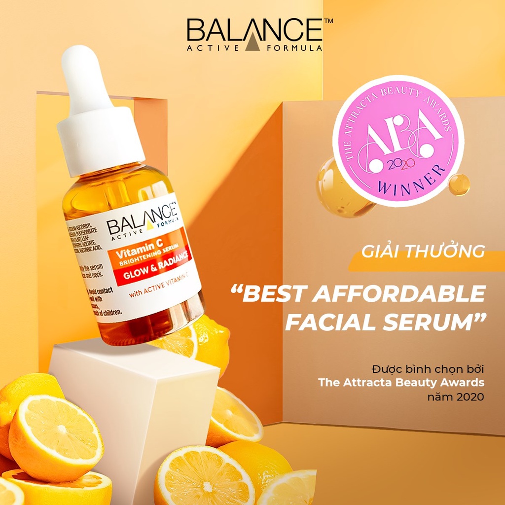 [CHÍNH HÃNG] Tinh Chất Dưỡng Trắng Da, Giảm Thâm Nám Balance Vitamin C Brightening Serum Glow &amp; Radiance