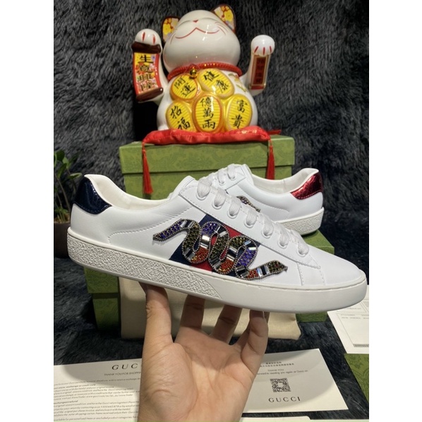 [HÀNG CAO CẤP] Giày Thể Thao Gu Chì Rắn Đính Đá, Giầy Guccii Rắn Nam Nữ full box full phụ kiện
