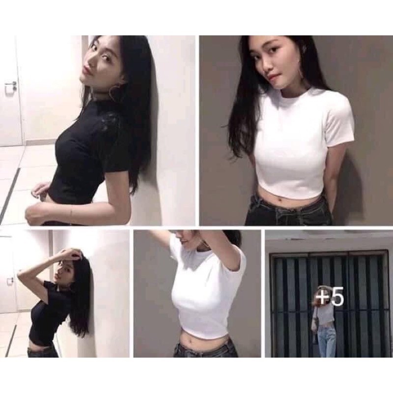 ÁO THUN CROPTOP NGẮN TAY TRƠN