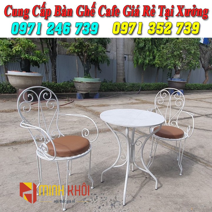 Bộ bàn ghế sắt cafe mỹ nghệ ngoài trời giá xưởng