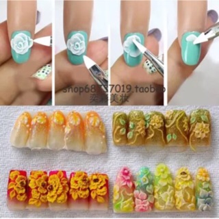 Gel vẽ hoa nổi , vuốt sang bên cạnh chọn màu