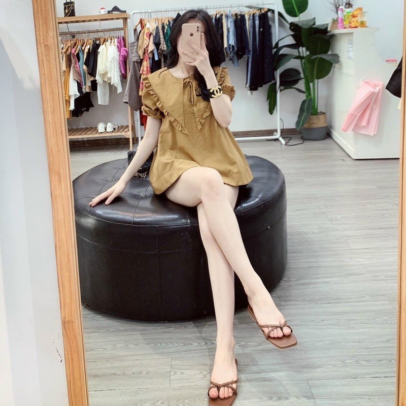 Áo sơ mi thô cổ lá